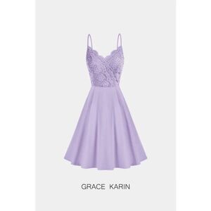 NWT Grace Karin Lavender Lace Top Tank Dress Small